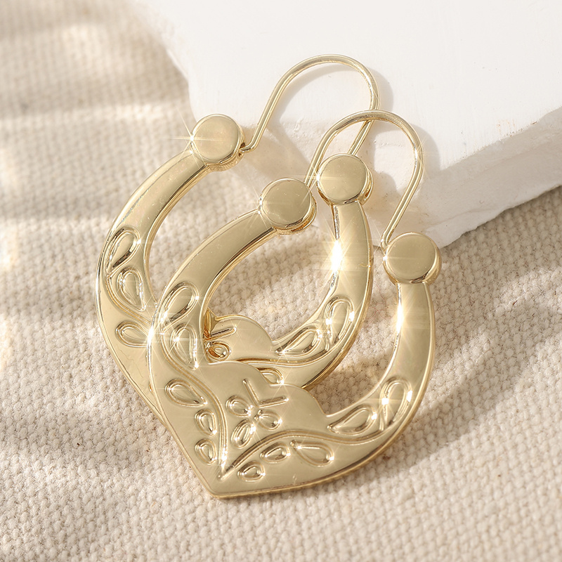 Hand-Carved Butterfly Knot Hoop Earrings for Women
