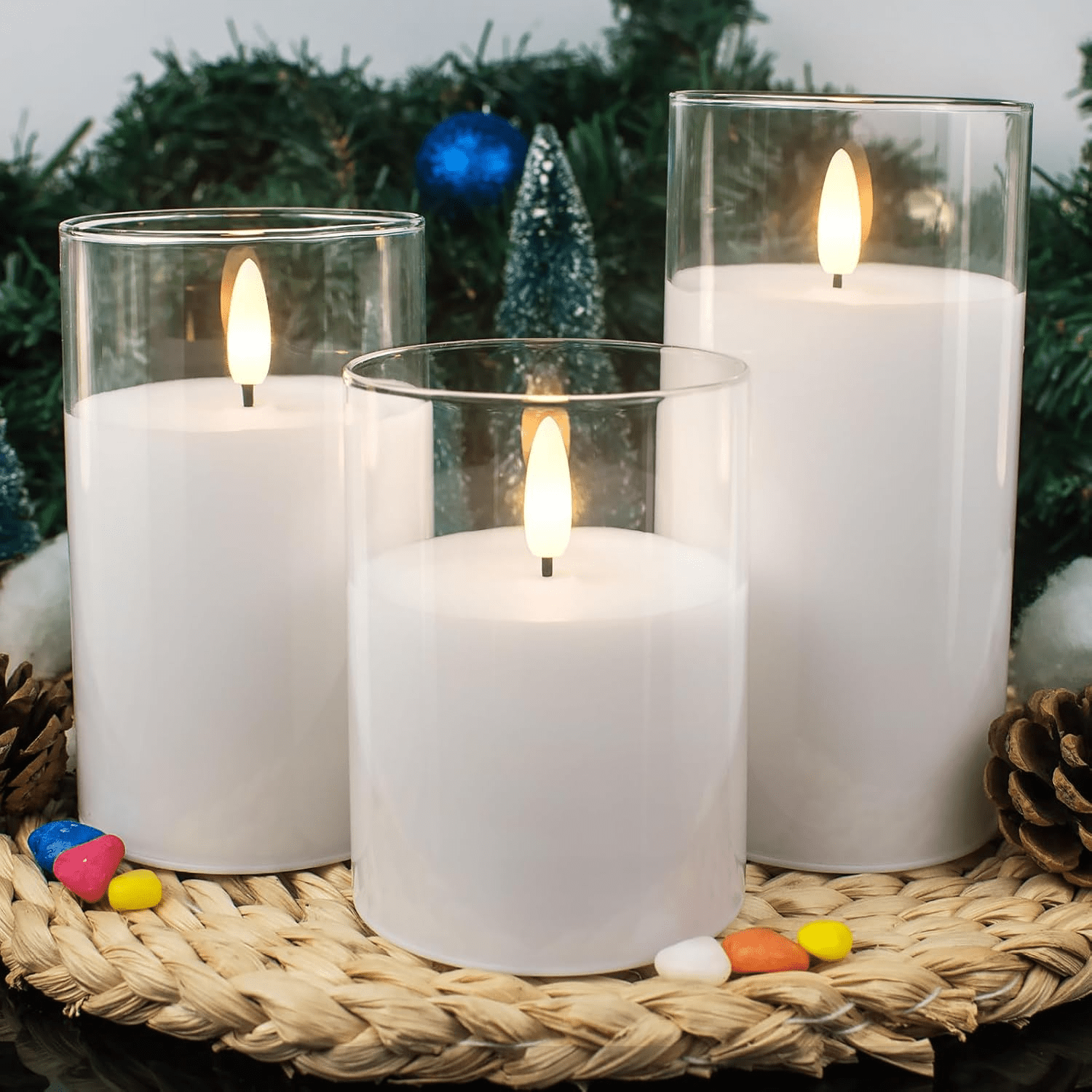 2 Pezzi Candele Senza Fiamma A LED, Alte Luci Decorative A Batteria Con Mezzo Spruzzo Oro, Per Decorazioni Natale, Halloween E Matrimoni - 5
