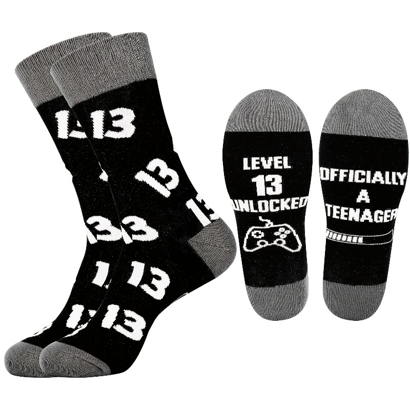 TEMU 1 Paire de Chaussettes Originales et Amusantes pour Hommes, Femmes, Adolescents, Cadeaux de 13e Anniversaire pour Hommes de 13 Ans, Idées de