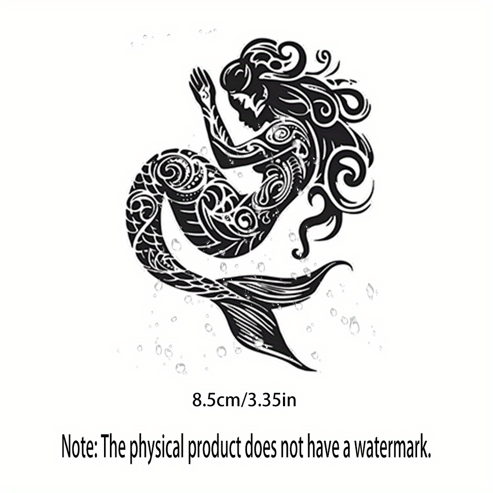 TEMU Black And White Mermaid Decals Suitable For Computers, Laptops, Water Bottles, Luggage, Cars, And More