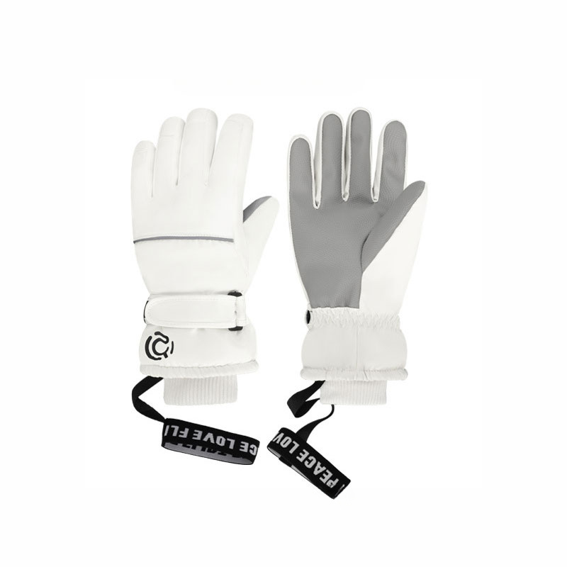 New Women's Ski Gloves Pu Gloves Thickened Warm Touchscreen Gloves Women