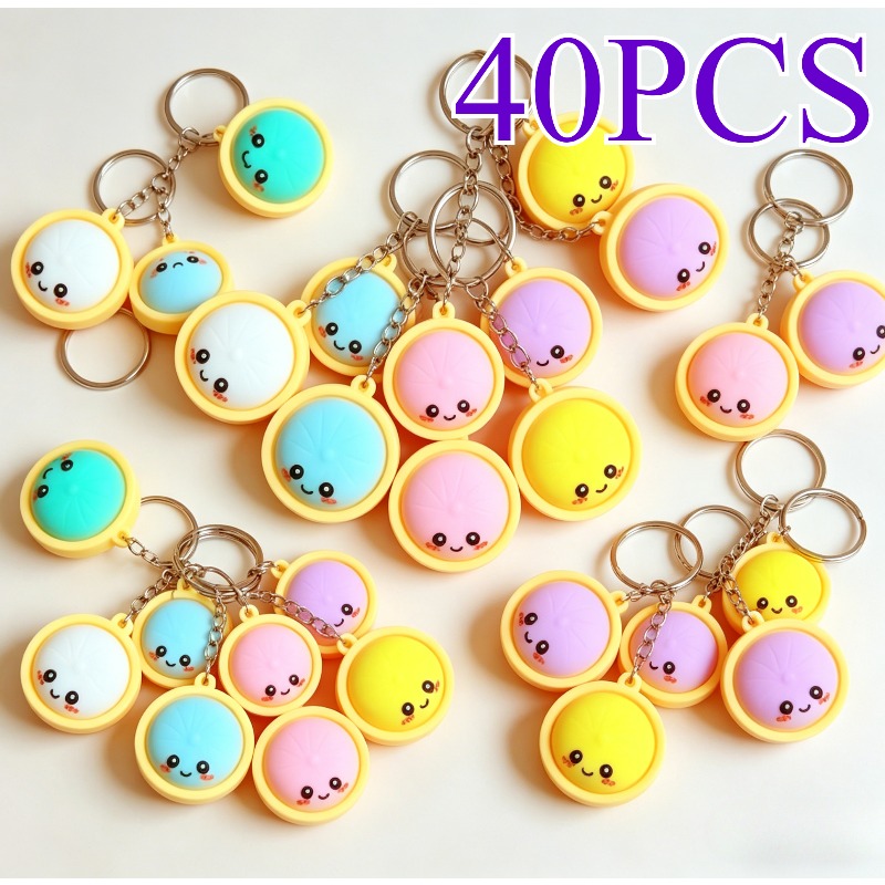 TEMU Gift Her/him A Set Of 40 Keychain Gift Sets In Random Colors, A Bulk Pack Of Cute Bun Keychains. Suitable For Classroom Rewards, Gift Bag