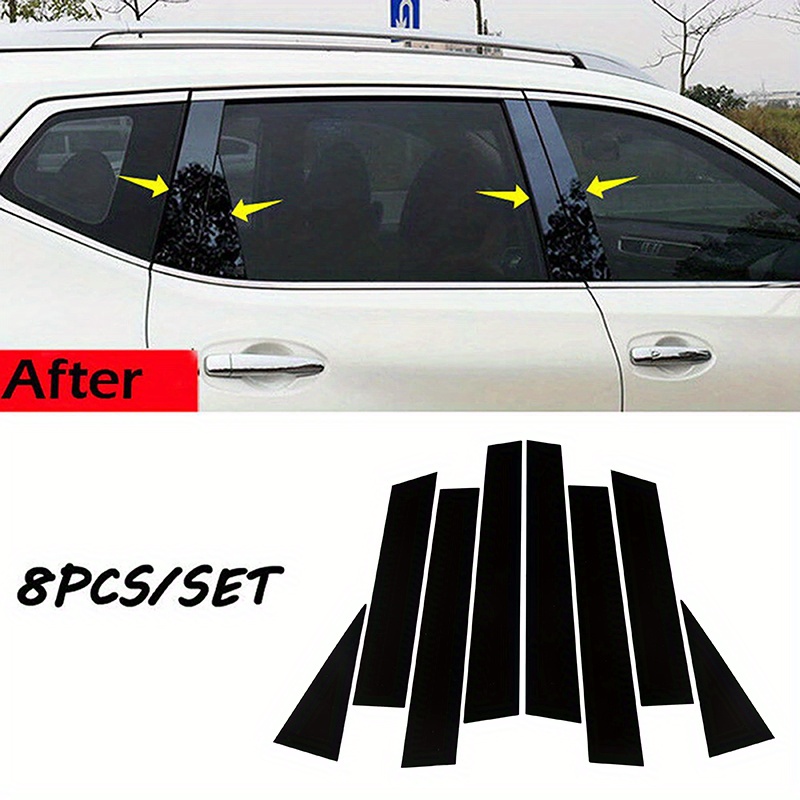 8pcs Fit For J11 2016-2020 2021 2022 Gloss Black Pillar Posts Door Window Molding Cover Trims Stickers Additions