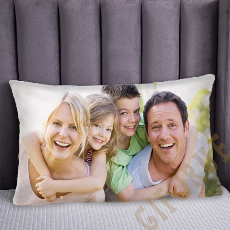 TEMU [Personalizado] 1 pieza de de almohada con foto por una/ cara - con foto personalizable | Regalo de aniversario personalizado con impresión de