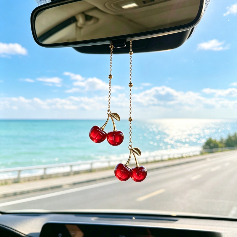 TEMU Pendentif de voiture , Décoration pour rétroviseur de voiture, Bijou en alliage, Pendentif fruit, décoration intérieure
