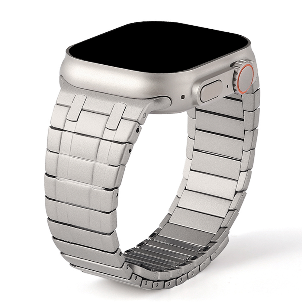 Luxury Stainless Steel Magnetic Strap for Apple Watch Ultra 2, 49mm & iWatch Series 9-5 SE - Sleek Bracelet Design with Secure Clasp and Textured Grip, Apple Watch Strap