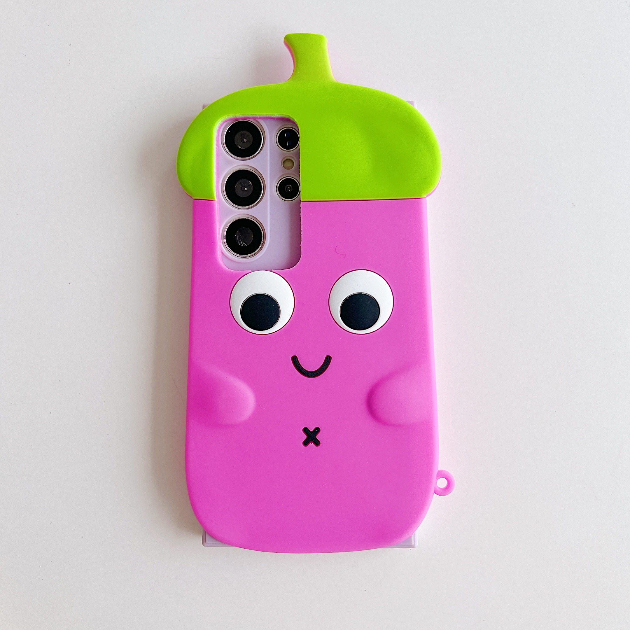 TEMU Phone Case: For Creative Minimalist Purple Vegetable Eggplant Galaxy S23+ Cute Eggplant Trendy S24u Full-coverage Phone Case For Men And Women