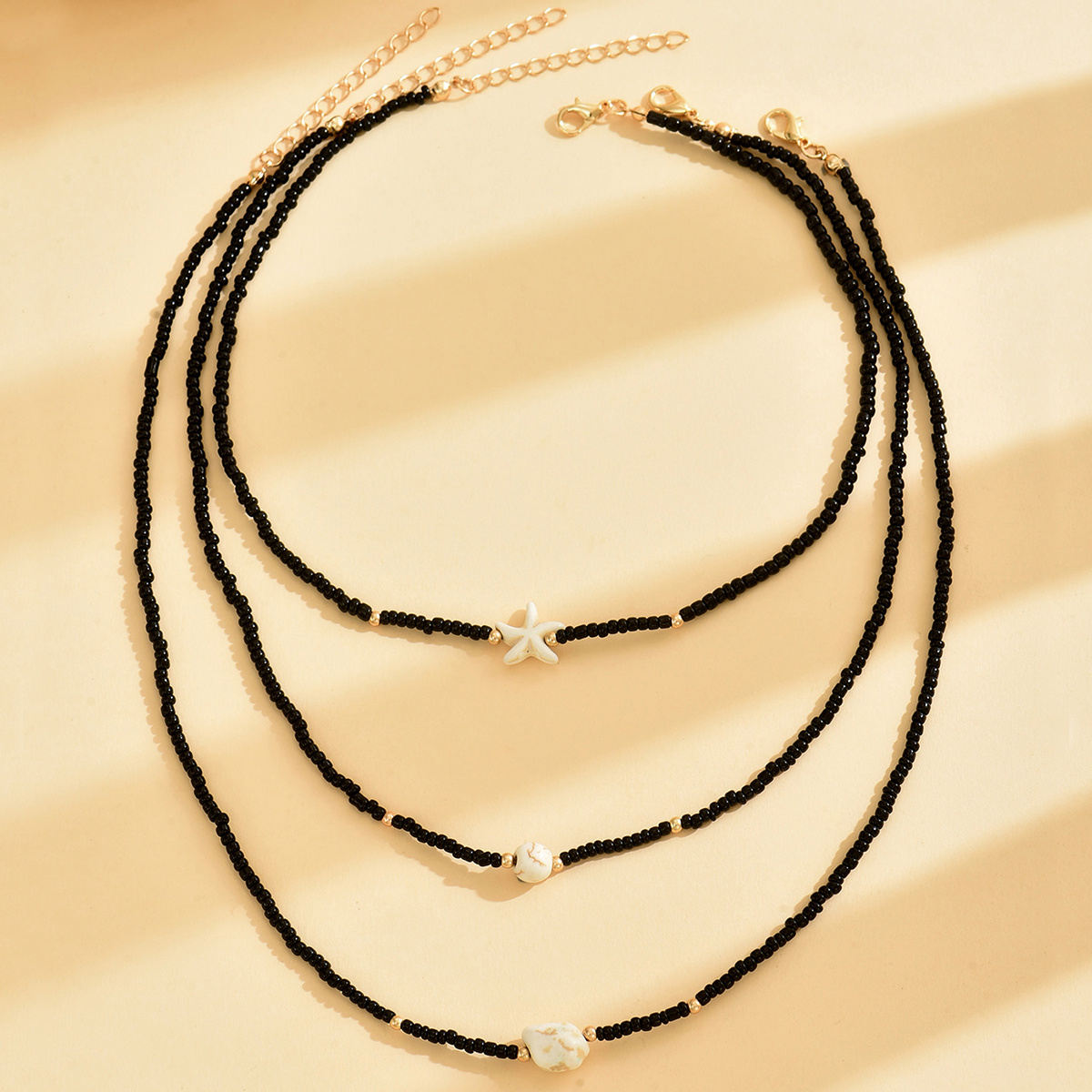 Boho Turquoise Starfish Choker Necklace Set