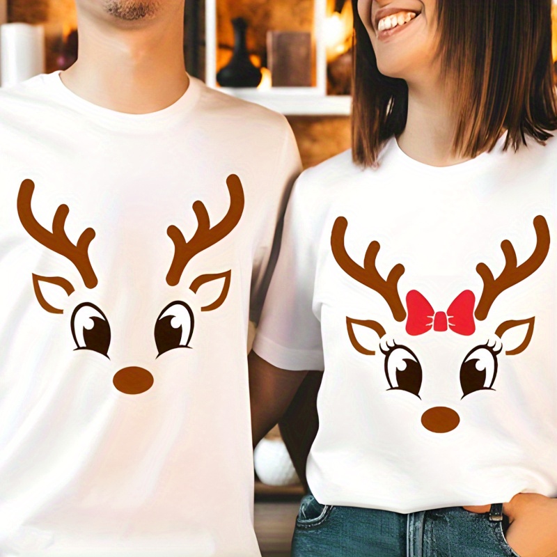 

1pc Christmas Matching Tshirts, T-, Christmas Shirts, Matching Christmas And Husband , , Matching , Matching , Husband And