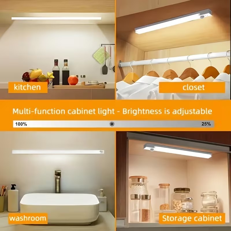 3pcs Smart Motion Sensor LED Under Cabinet Light Set