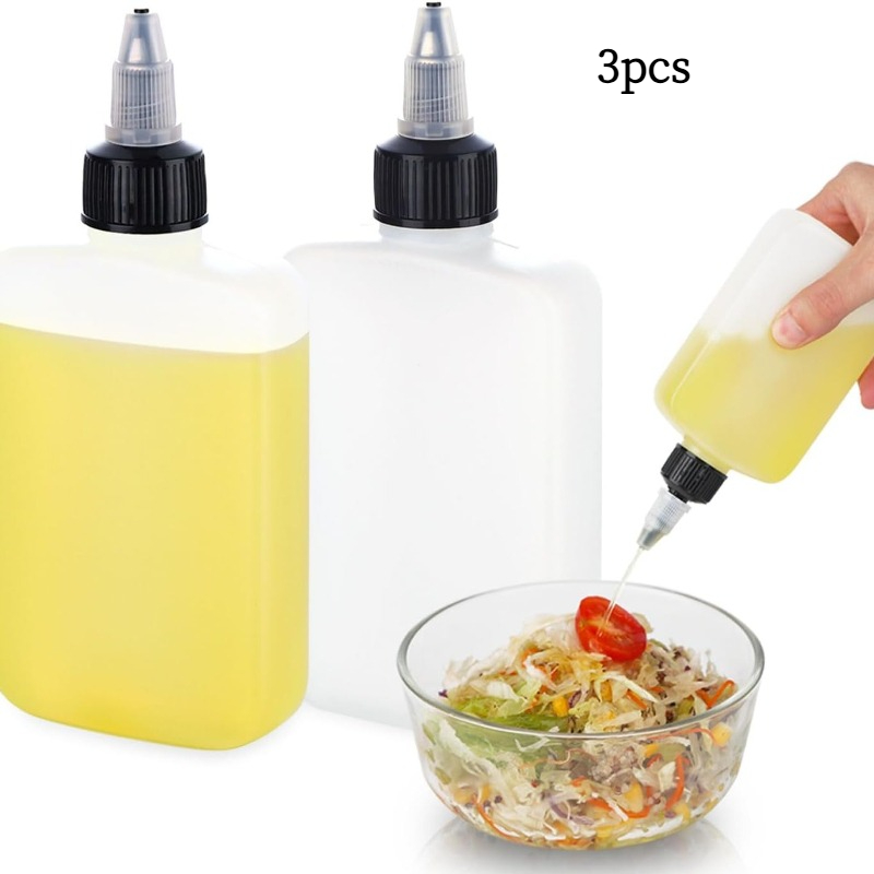 3/5pcs Leak-proof Mini Squeeze Bottles | 4oz Small Liquid Containers With Cap, Durable Pe Material For Camping, Cooking, Travel, Storage