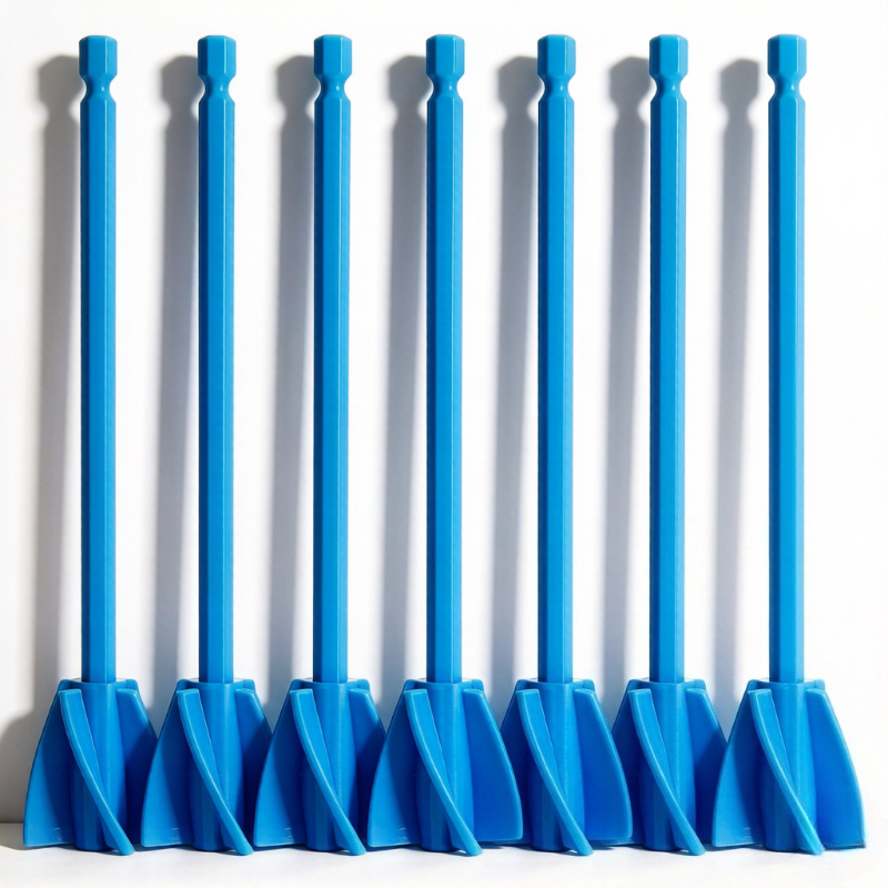 Image of 7pcs Paint Mixing Sticks Drill Additions Set, 6.15 Inches Washable Reusable, /blue/red Plastic Epoxy Resin Stirring Paddles, Standard Hex Shank Spiral Design, Efficient Mixing, Compatible With Drills