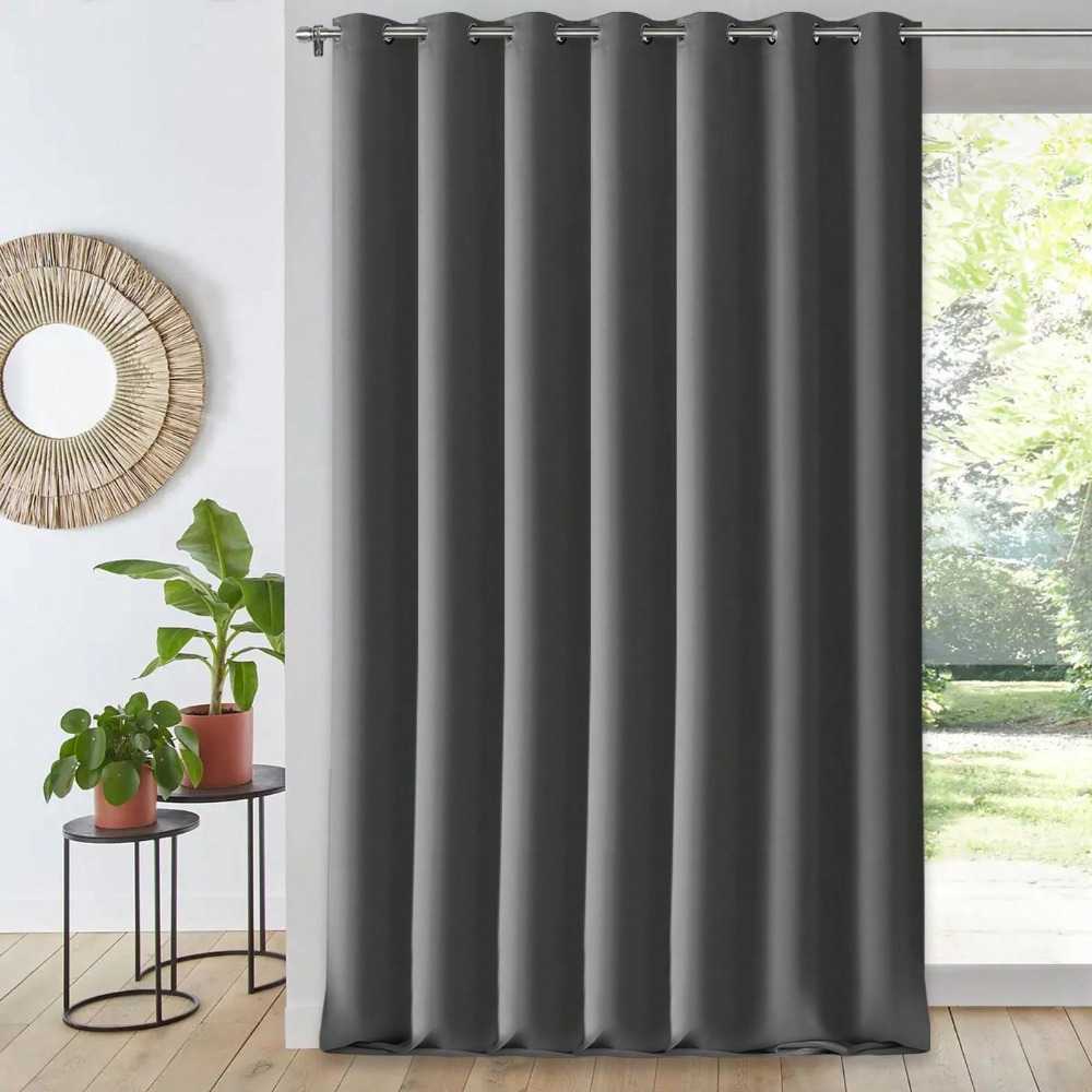 Image of Matt Fabric Curtains On 145x250cm Grommet Rings, Decorative, Suitable For Living Room, Bedroom And Room
