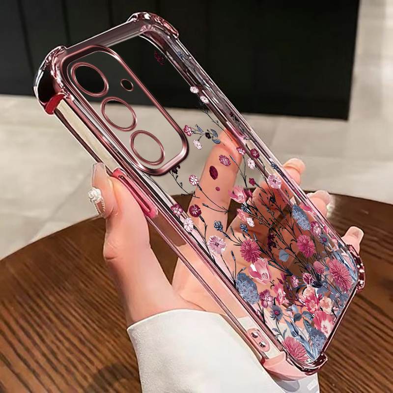 TEMU Phone Case: Electroplated Four-corner Protection Soft Case For S25 S24 S23 Ultra S25 S25 Edge S25 S24 S23 Plus 5g S25 Fe S24 Fe S23 Fe, With