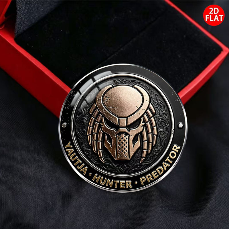 TEMU 2d Flat, 2d Flat Yatejia Hunter Predator Classic Mask Pattern Brooch, Stainless Steel Badge, Pin, Collar Pin, Suitable For Backpack, Clothing,