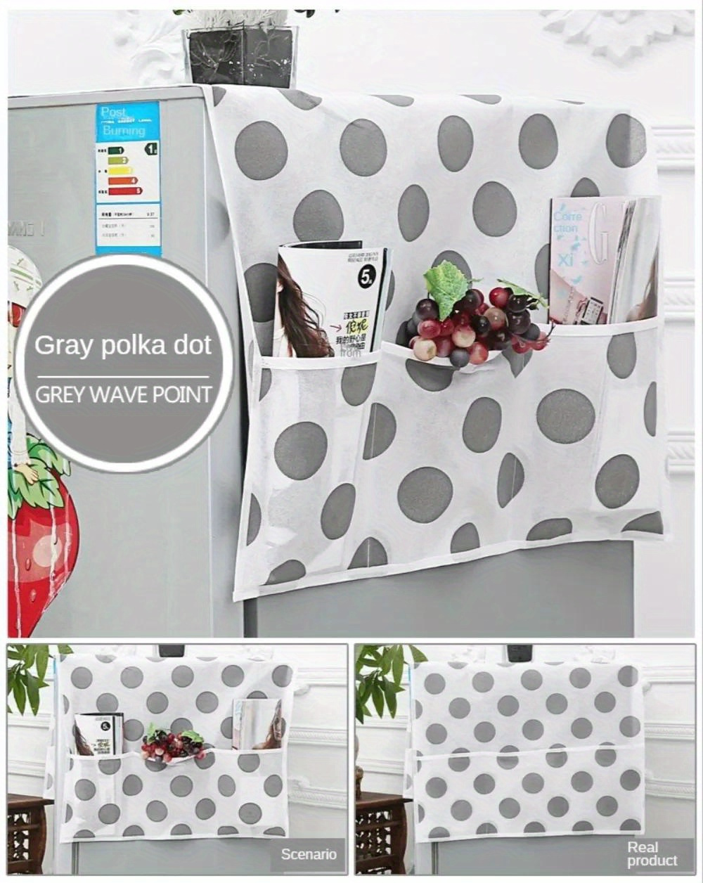 1pc double sided lightweight non woven dust cover with storage pockets for refrigerator and microwave multipurpose dustproof and sun protective appliance covers details 5