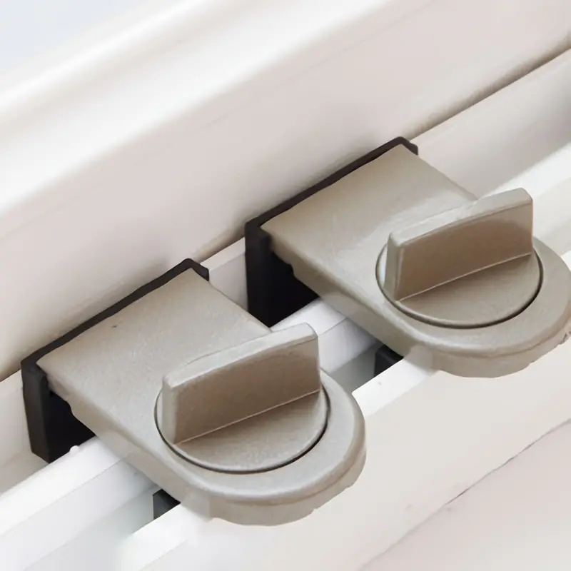 2 Heavy-duty Aluminum Security Locks For Sliding Doors And Windows - Anti-theft Function, Safe Anti-pinch And Anti-drop Design, Improve