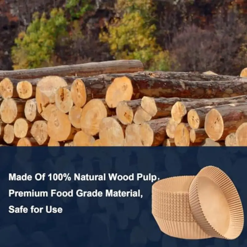 300pcs 7 9 inch round air fryer baking paper liners non stick parchment sheets heat resistant up to 428 f compatible with 5 8 fryer oven microwave frying pan individually wrapped for safe cooking easy disposable air fryer liners non stick air fryer liner xl microwave safe nonstick surface kitchen essentials material durable material home cooks meal preppers Product details 1