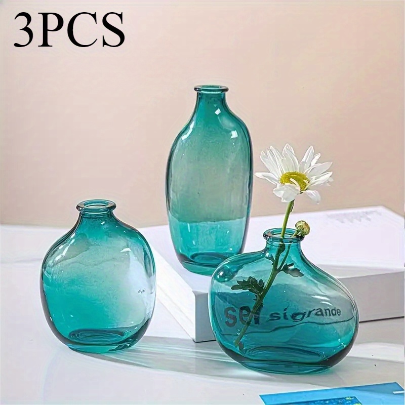 3pcs set   vase home decorative ornaments high end retro desktop glass ornament