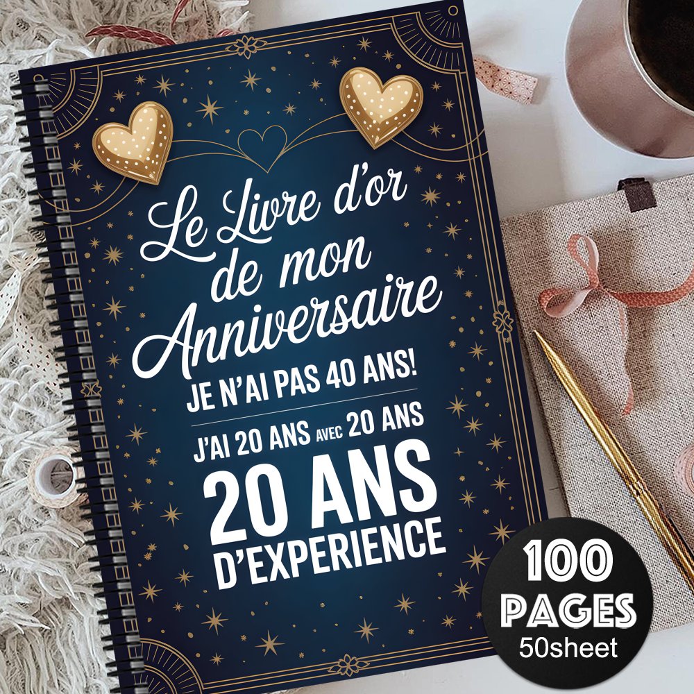 TEMU 1pc 'or d'anniversaire esthétique, Album souvenir rétro des souvenirs de croissance, Livre de messages d' avec vœux, Cadeaux de messages