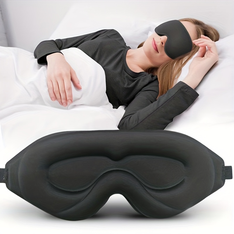 TEMU 1pc Sleep Mask - 100% Light Blocking And Noise Reduction, Adjustable Strap, Soft And Comfortable For Men And Women, Hypoallergenic Sleep Mask,