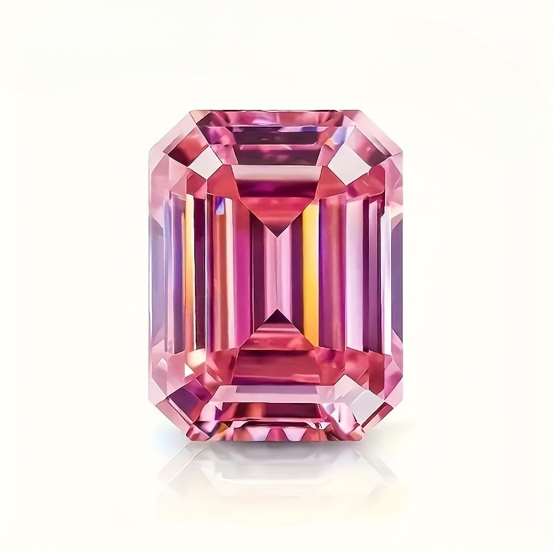 12 Rectangular Cherry Red Emerald Cut Synthetic Gemstones