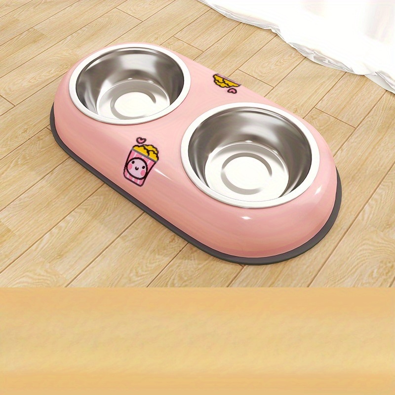 Customizable Engraved Stainless Steel Double Bowl for Dogs and Cats