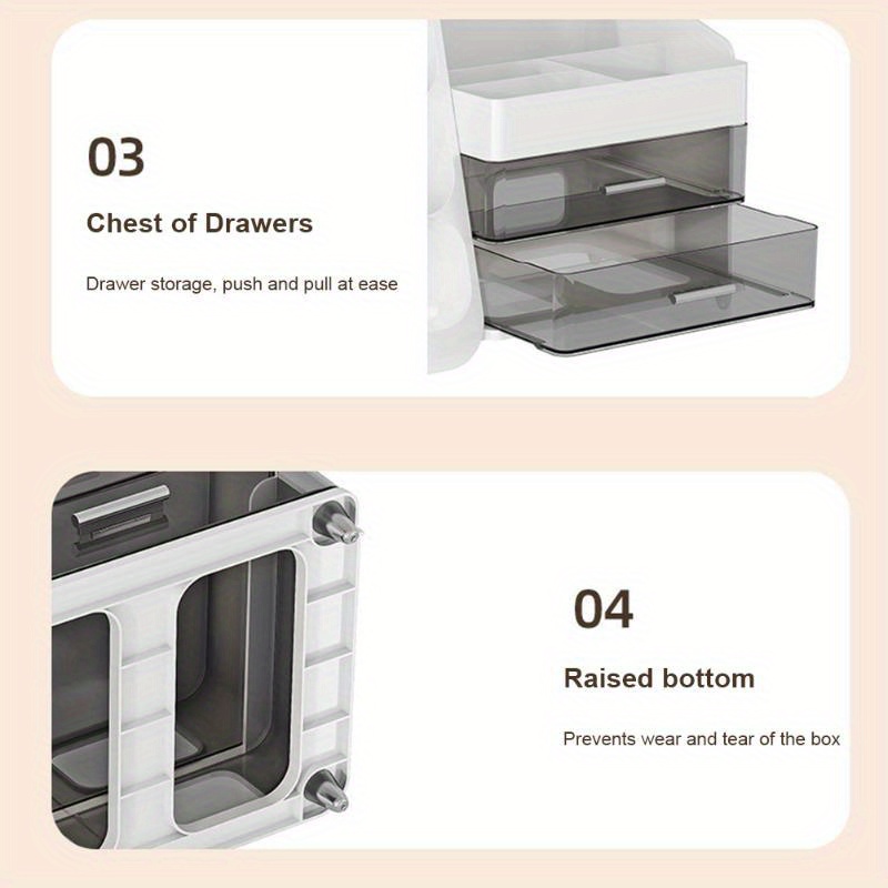 cosmetic storage box for dresser with dresser drawer dresser table top bathroom table top elegant dresser for brush lotion lipstick and nail polish Product details 2