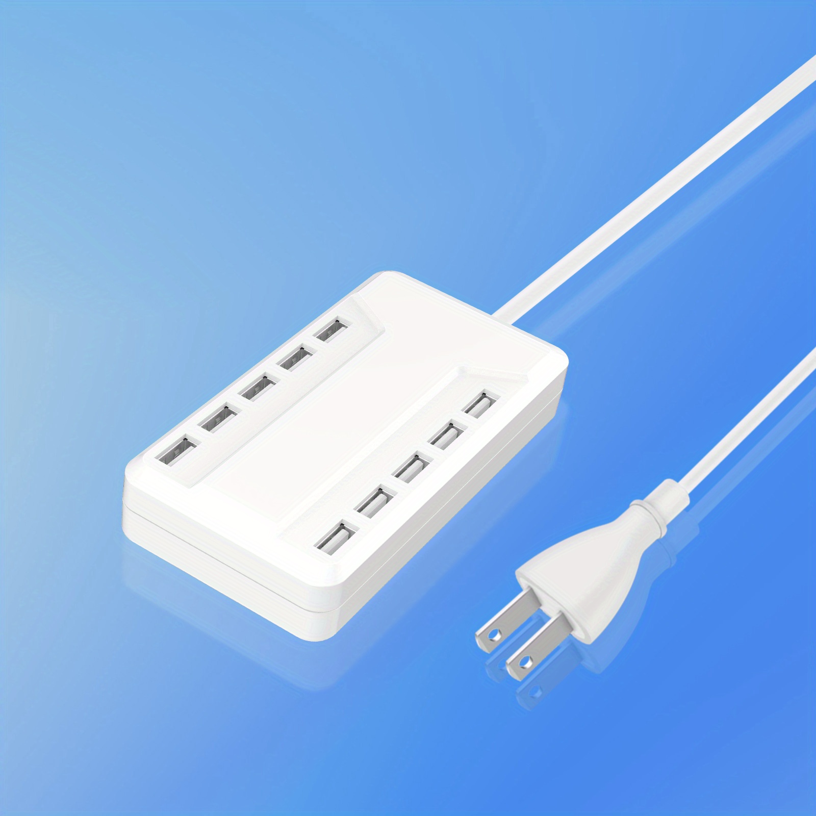 TEMU White Outdoor Power Socket, With 10-port Usb Charger, Ideal For Home Office Storage Smart Usb For Multiple Devices