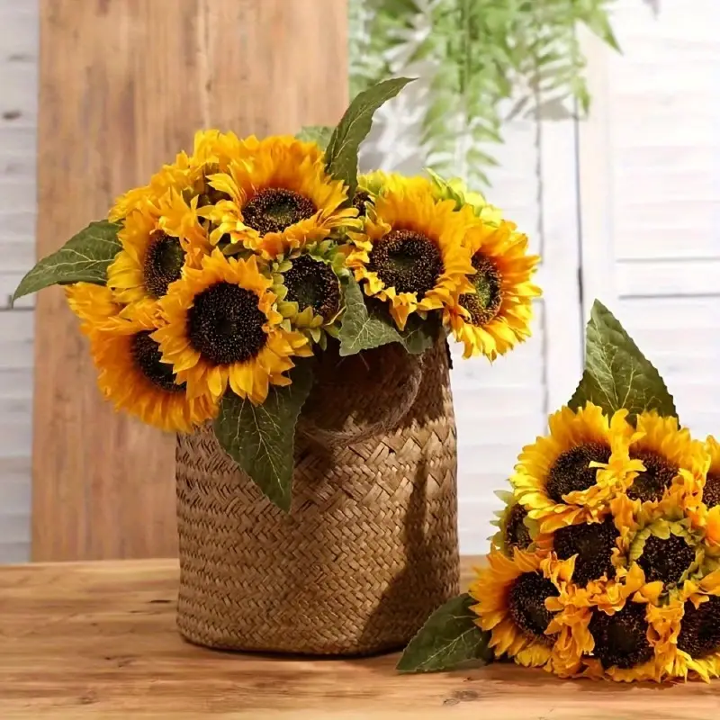 12 bündel künstlicher sonnenblumen langstielig 28cm