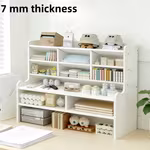 LocalMulti-layer Upgraded Thickened Double-Layer Height-Adjustable Desktop Shelf | Suitable for Home Desktop and Drawer Organizers, Ideal for Offices, Dormitories, Cosmetics, Stationery, and Books, Made of Polyester Fiber, Matte EndOpen in new tab.