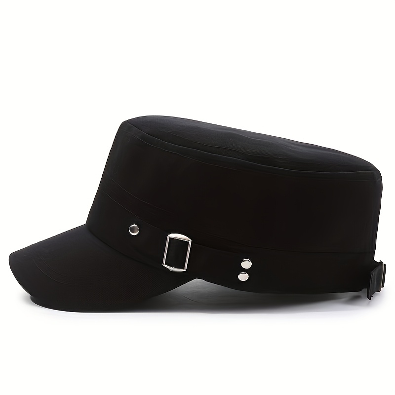 E-shop Unisex Flat Top Hat - Leichter Druckknopfverschluss, Schwarz - Nicht-elastischer Stil, geeignet für formelle und lässige Anlässe - Handwaschbar