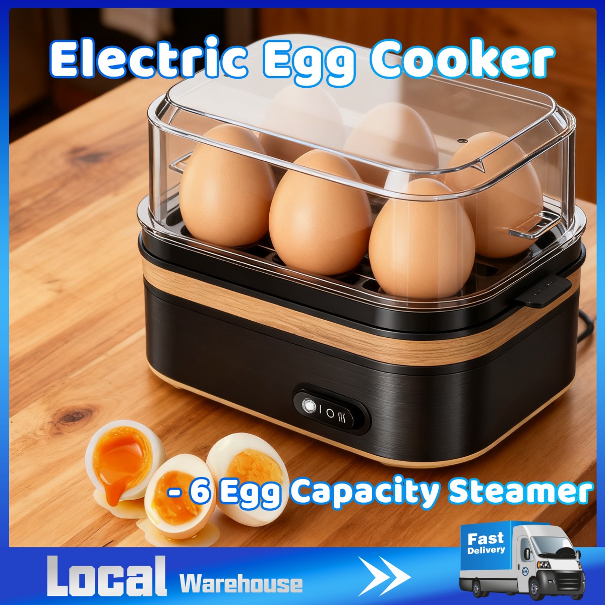 TEMU Egg Cooker Rapid Electric Egg Boiler With 6/8 Eggs Capacity, Local Warehouse Christmas Present Thanksgiving Day Durable Kitchen Egg Steamer For