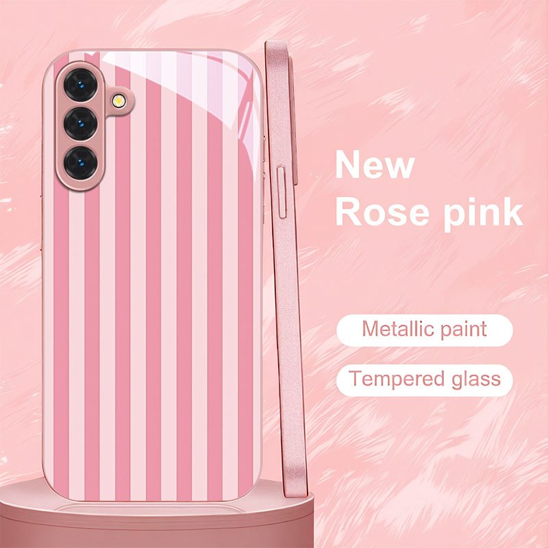 TEMU Phone Case - Vertical Striped Pink Pattern Phone Case For For Galaxy Case