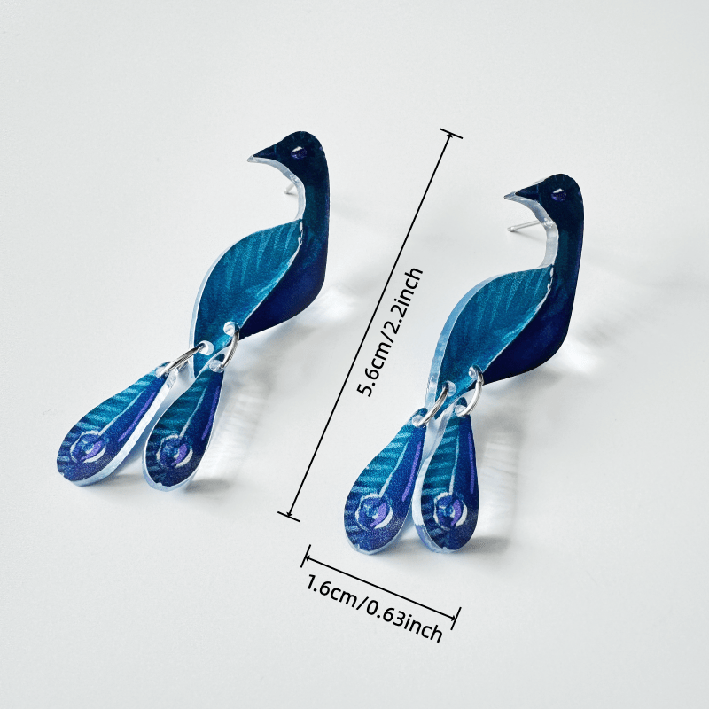 2pcs Bohemian Gradient Blue Long Dangle Earrings