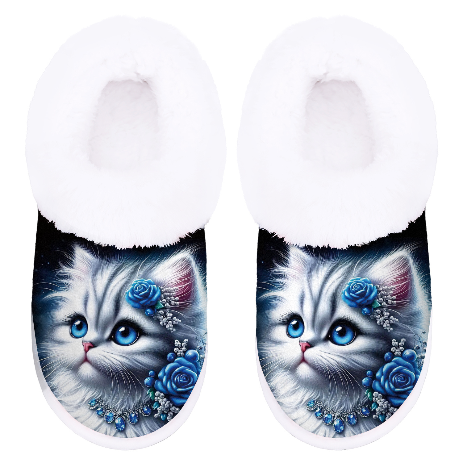 Image of Women's Cat-themed Slip-on Slippers With Non-slip Sole - Cozy Kitten Paw Indoor/outdoor House Shoes Suitable For Cat Lovers, & Wear - Cute Gift For & Pet Owners, Women Shoes