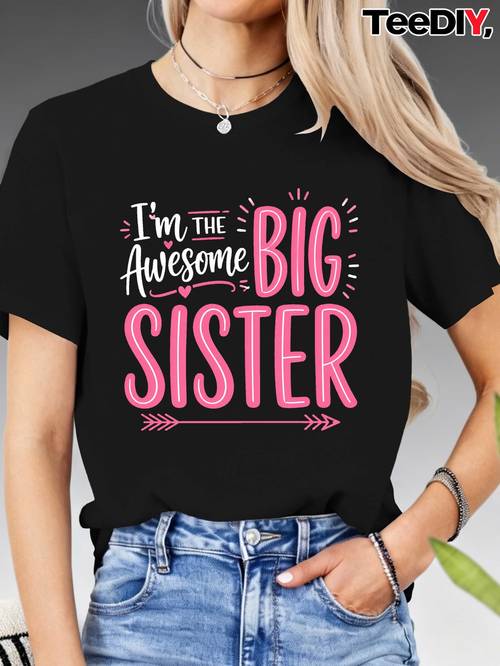 photo de l'article t-shirt tendance pour femme à manches courtes « super sœur »