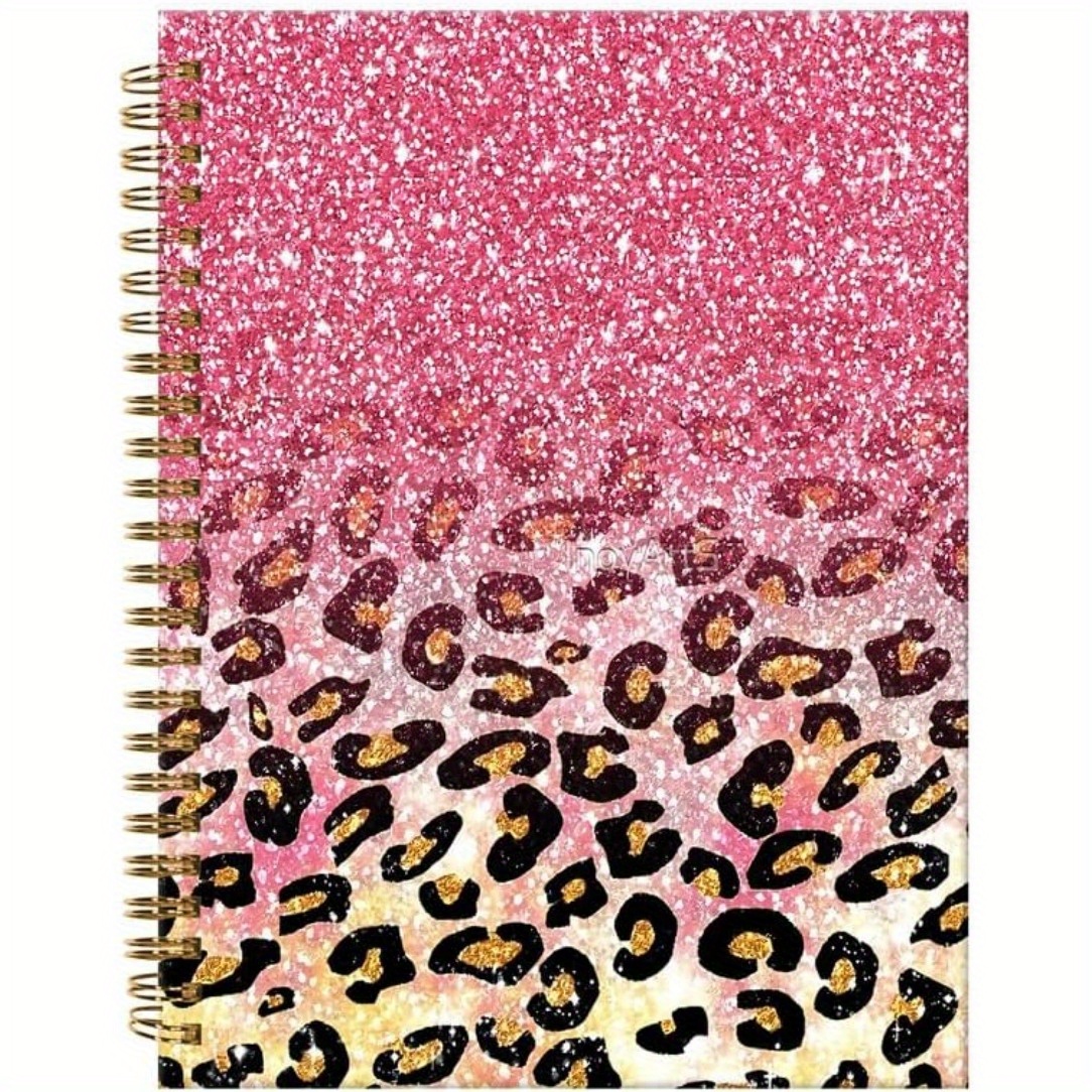 

Journal Spirale de Luxe à Imprimé Léopard Rose - Carnet à Rigides pour Femmes, pour , l'École & , 5.5x8.3 pouces