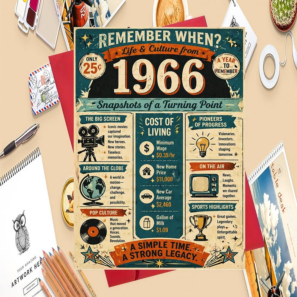 TEMU 1 Ensemble Cadeau Thème Année 1966 pour Adultes : Souvenir de et de la pour Anniversaires et Occasions Spéciales