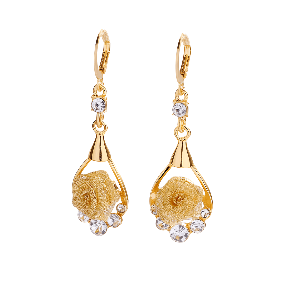 TEMU 1 Pair Of Elegant Pendant Women's Earrings - Golden With A Similar Accent, Lightweight Daily And Party Jewelry, Suitable For Birthdays,