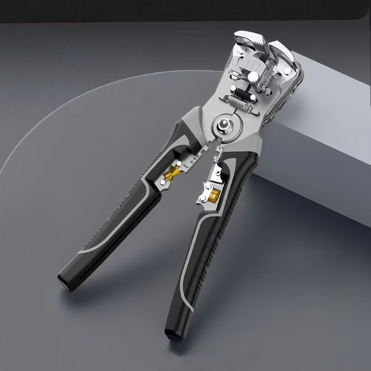 TEMU Multi-functional Free Adjustment Wire Stripper Automatic Wire Stripper, Stripping Range Is 0.2-10mm², Can Strip Wires, Split Wires, Cut Wires,