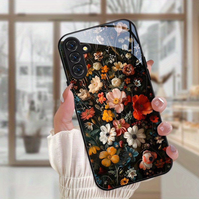 TEMU Metallic Paint Tempered Glass Phone Case Suitable For Galaxy A14 A24 4g A04 A04s A05 A05s A06 A13 A15 A16 A22 A23 A24 A25 A32 A33 A34 A35 A52