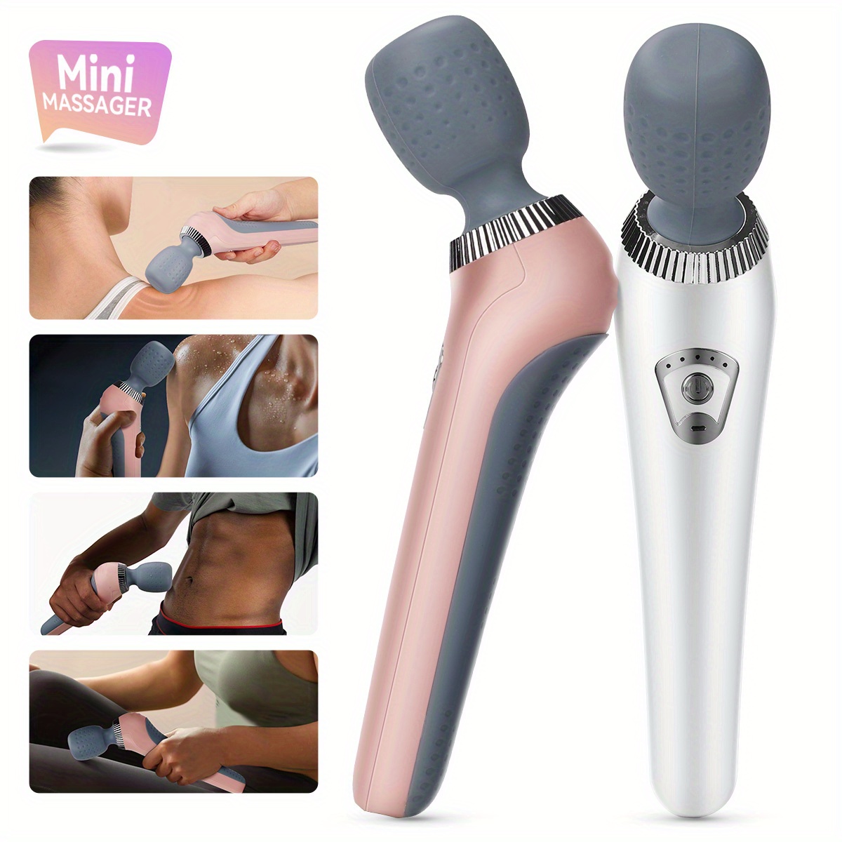 * 1pc Ultra-Compact Portable Electric Massage Stick - USB Rechargeable *  Motor And 5-Level Vibration for Full Body - Ideal for Neck, Back, Legs And  Waist