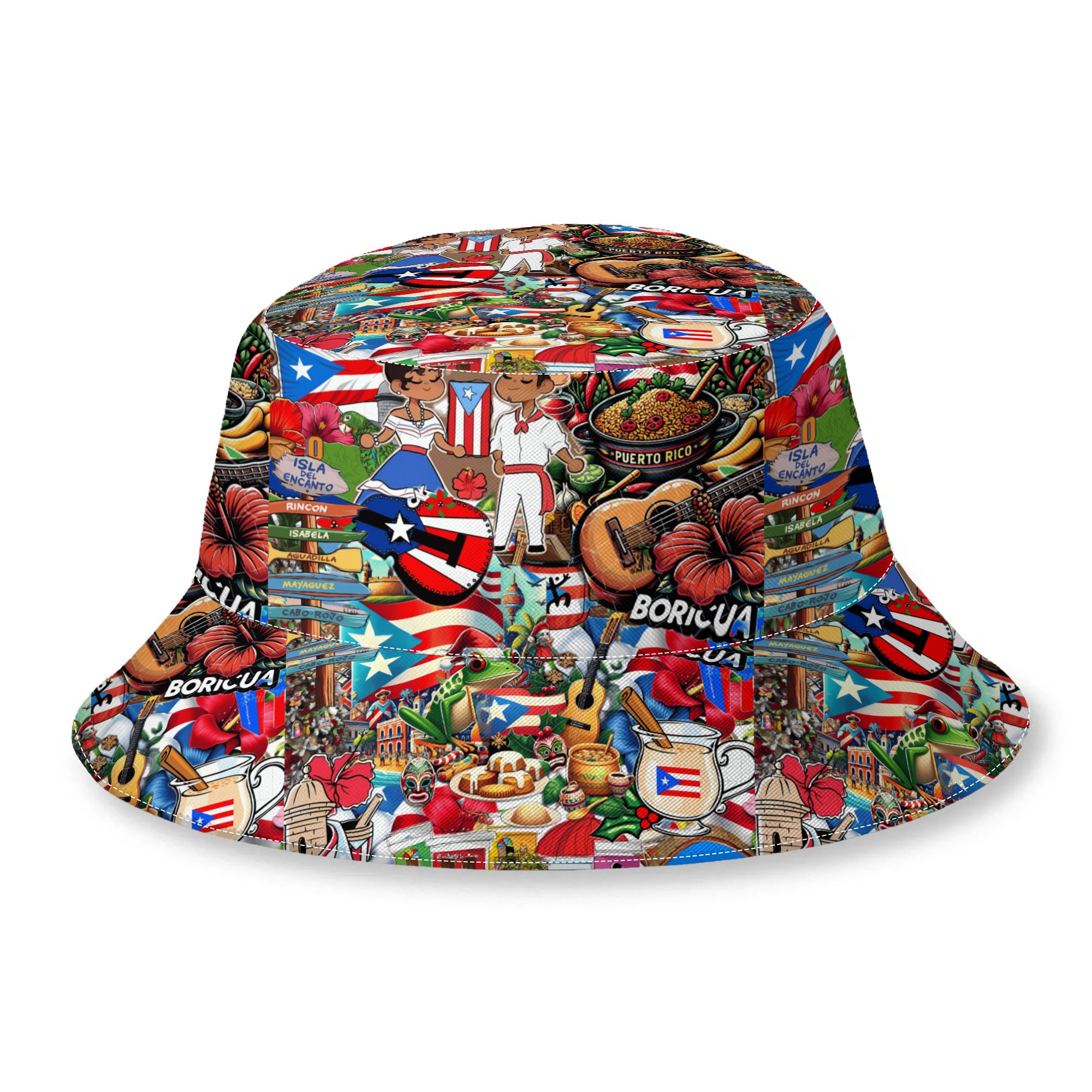 TEMU 2d Print Design Puerto Fashion Outdoor Bucket Hat Unisex Outdoor Street