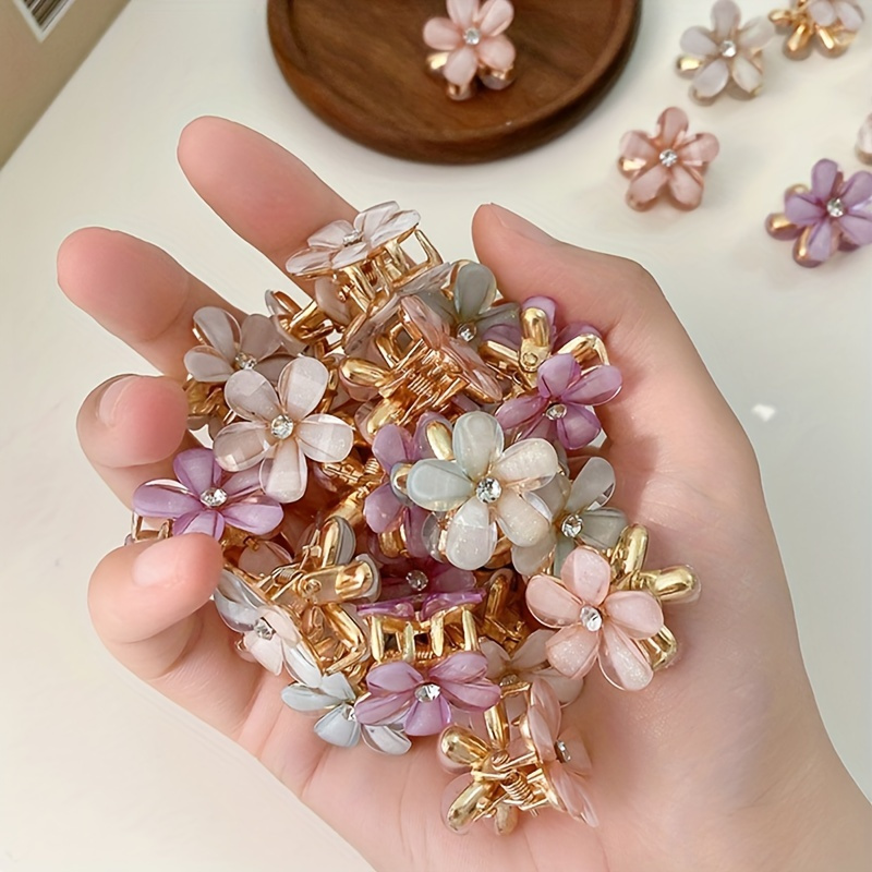 [Elegant Alloy] 11pcs Elegant Alloy Flower Hair Clips | Mixed Color | Alloy | Small | Daily & Casual Use | Teen
