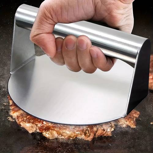 1 stainless steel burger press 6 inch non stick beef burger slider and steak maker ergonomic handle and flat design for pressed meat ideal for grilling and kitchen use