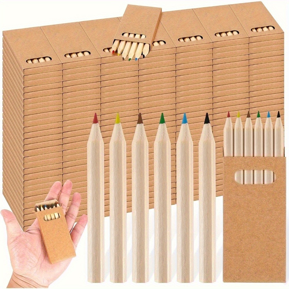 set of mini drawing colored pencils in     featuring 6 different colors of 8 89cm portable short fat pencils pre   and ideal for classroom supplies small birthday presents and holiday gifts