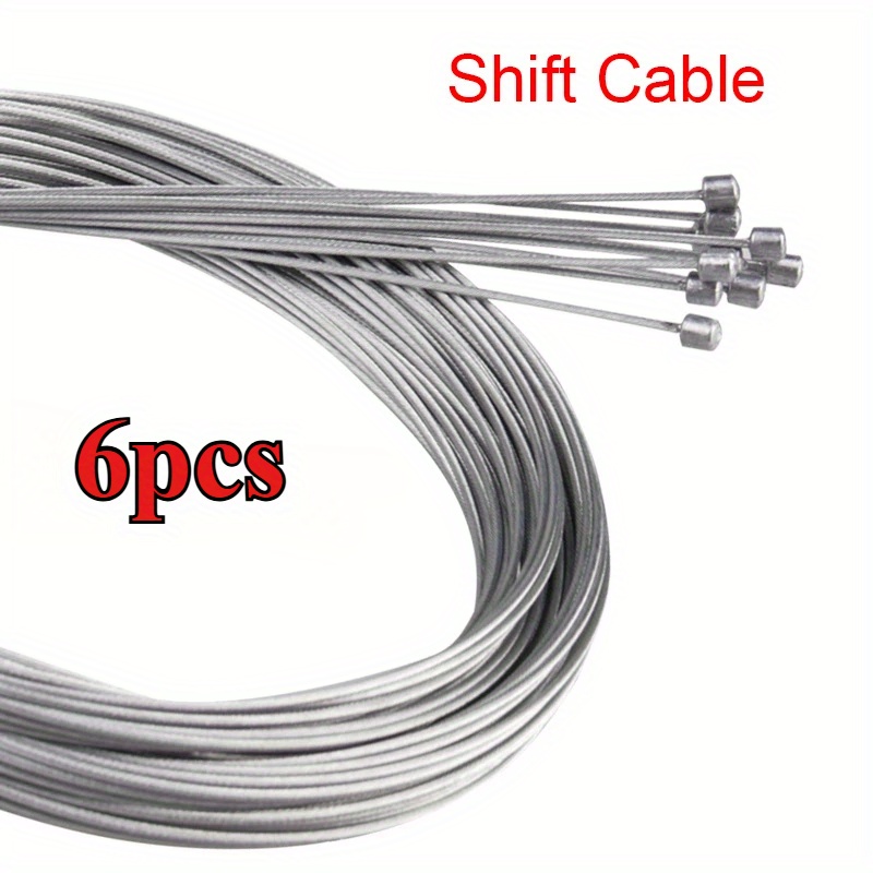 Image of 6pcs 200cm/78.7in Mtb Bicycle Brake Line Line Fixed Gear Shifter Gear Brake Cable Set Core Inner Wire Mtb Road Bike