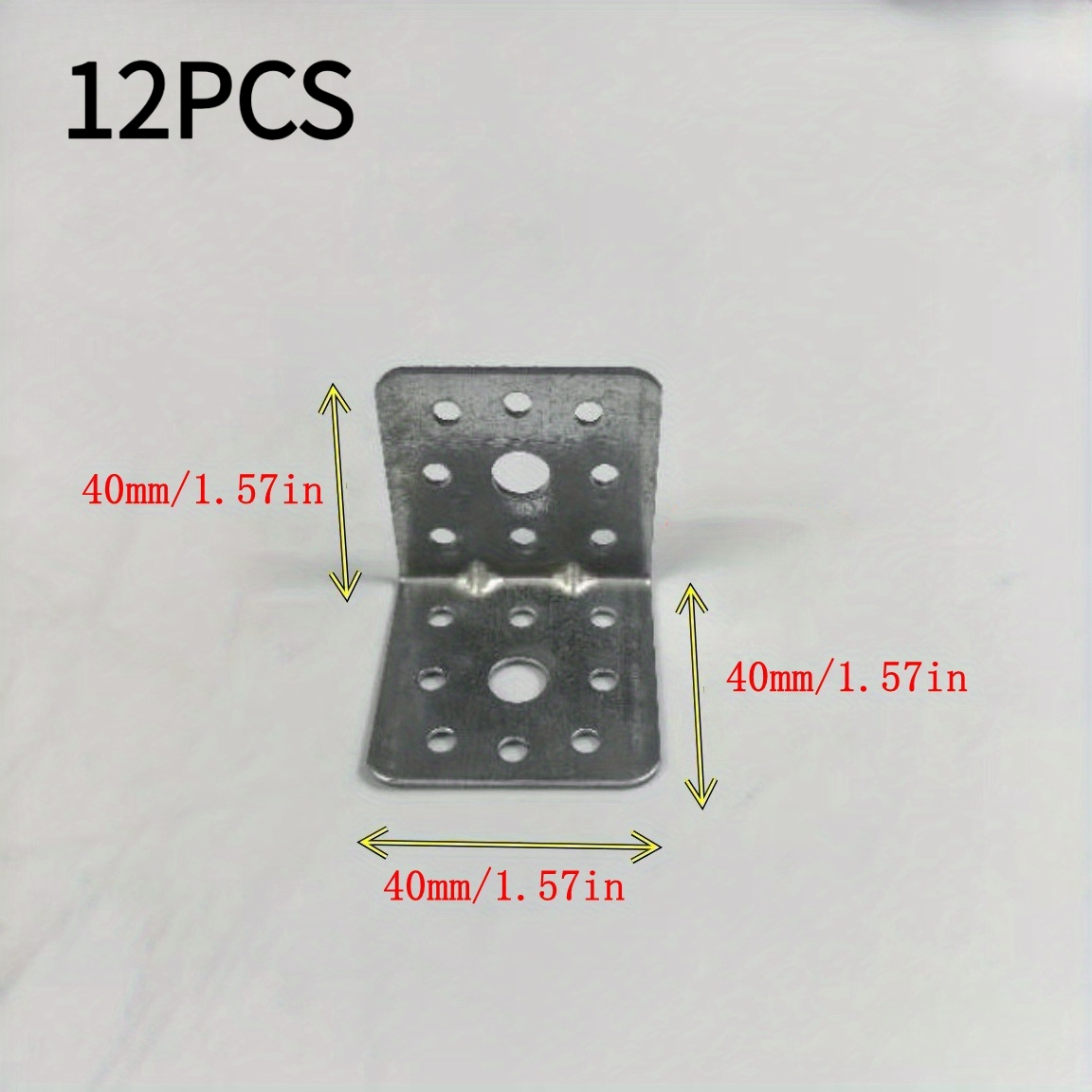 E-shop 12 Hochbelastbare verzinkte Winkelverbinder, 70x70x55mm/40*40*40mm Metall-Eckwinkel, Wandstärke 1,8mm, L-förmiger Rahmen geeignet für