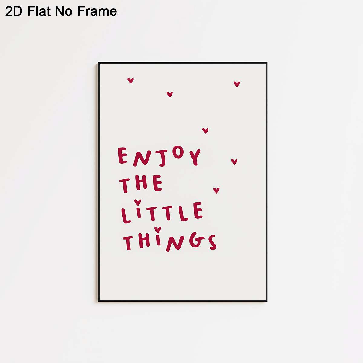 TEMU 2d Flat, 2d Flat, Frameless Canvas Poster Featuring A That Celebrates The Small Joys With Heart , Perfect For Home Decoration In Rooms Including